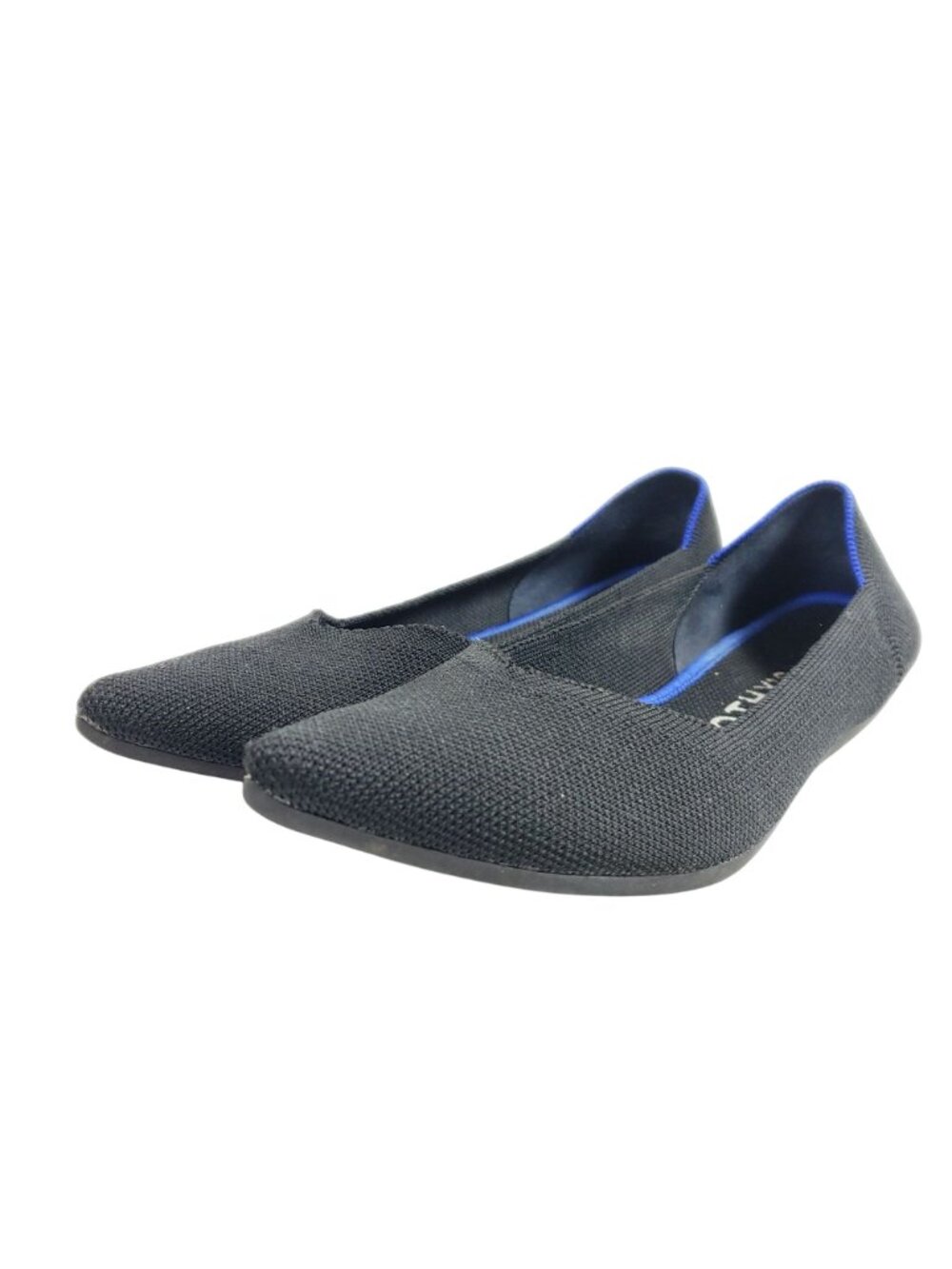 Rothy's The Point Womens Size 7.5 Black Knit Pointed Toe Flats - Picture 2 of 9